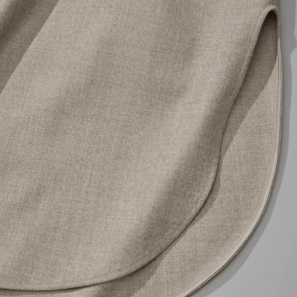 CHICJOC Women Italian high-end wool flannel knotted collar shirt - Picture 10 of 16